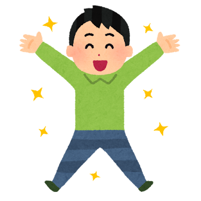 チクナインを飲んで鼻詰まりや頭痛が改善し、喜んでいる男性のイラスト